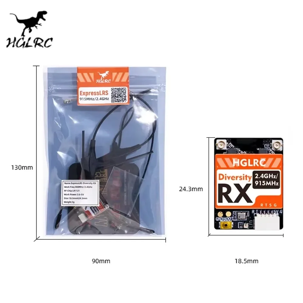 HGLRC Dualband RX ExpressLRS R - đánh giá và giá Antenna 2.4Ghz