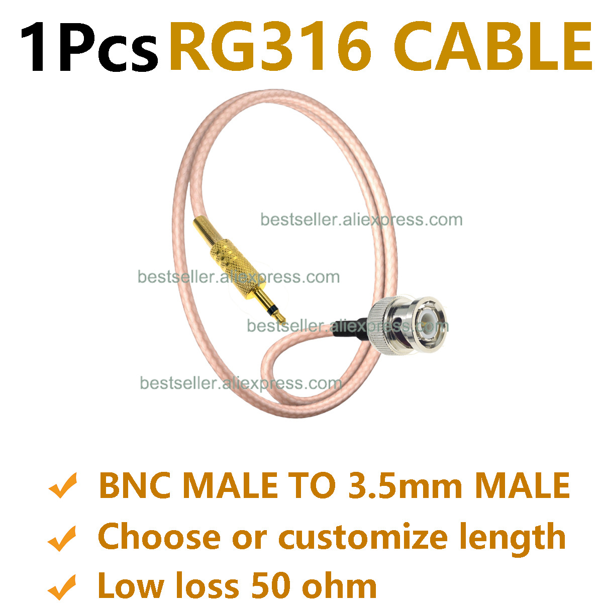 1Pcs RG316 BNC Male to 3.5mm M - đánh giá và giá Jumper Wire Kit