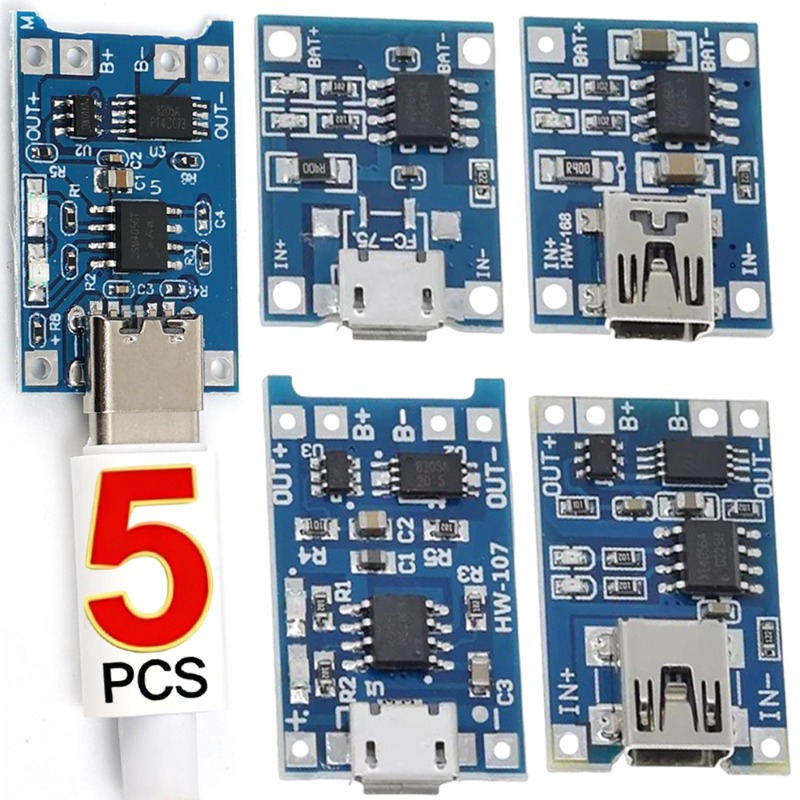 5V 3A Micro/Type-c/Mini 18650  - đánh giá và giá Tp4056 Module