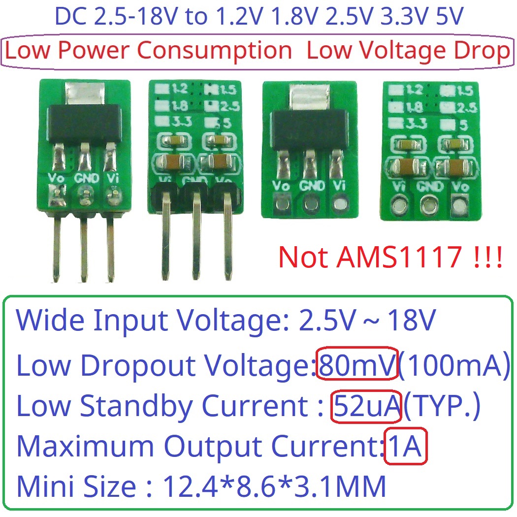 Tiny Out 1A 1.2V 1.8V 2.5V 3.3 - đánh giá và giá Esp32 Step Down Buck