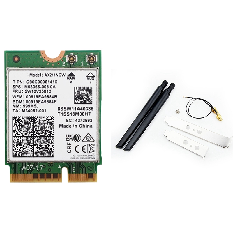 AX211NGW+Dual Antenna WiFi 6E  - đánh giá và giá Antenna 2.4Ghz
