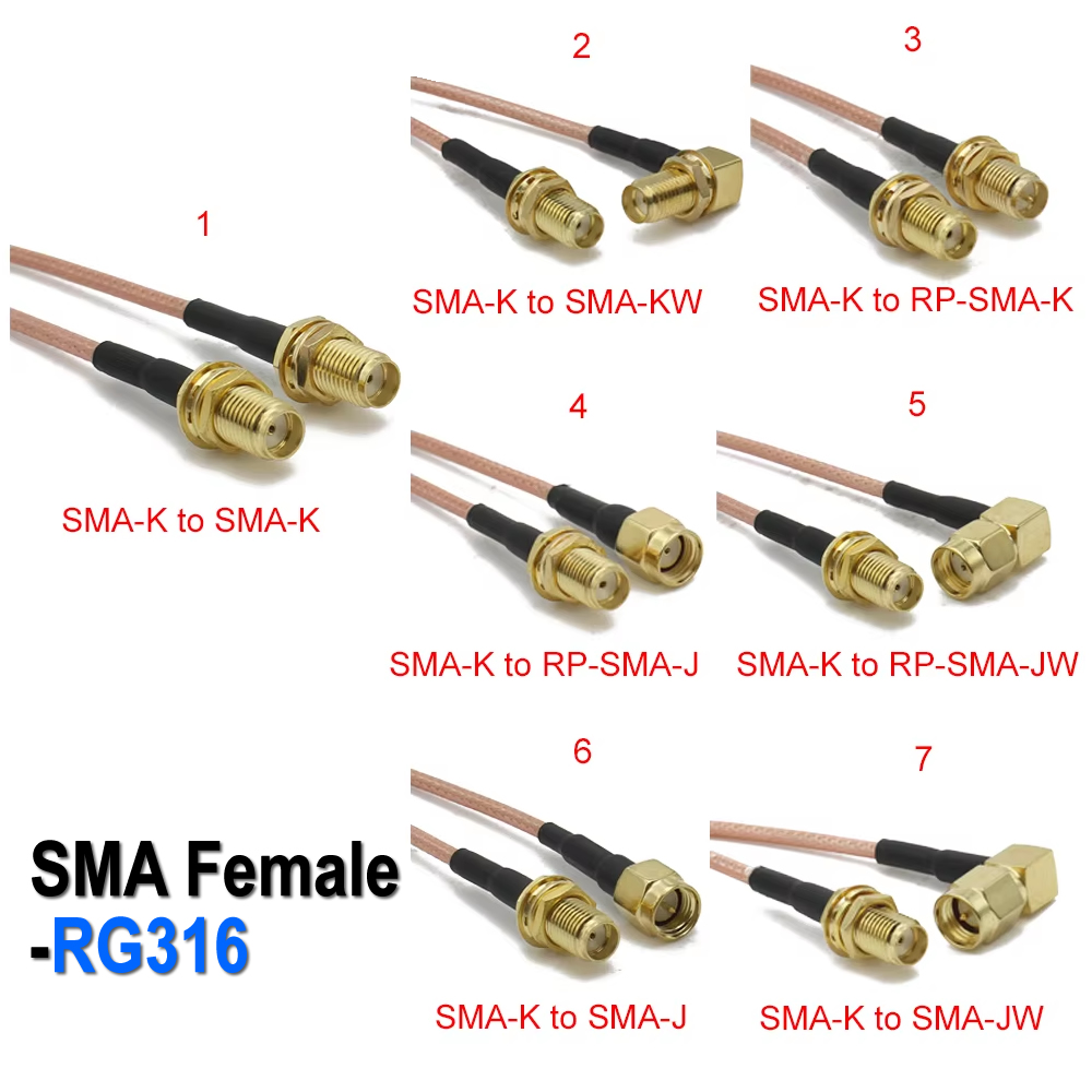 RG316 SMA to SMA/RP SMA Male P - đánh giá và giá Jumper Wire Kit