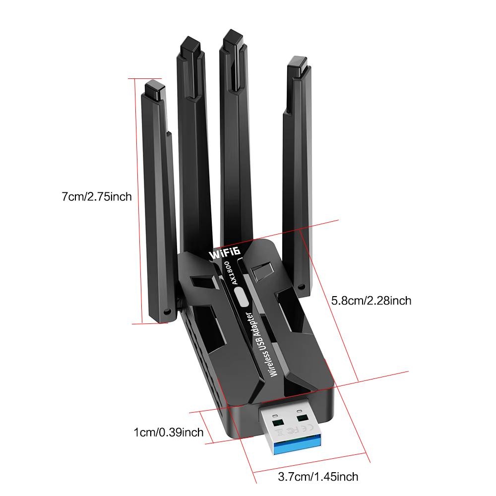 WiFi 6 USB Adapter 1800Mbps Du - đánh giá và giá Antenna 2.4Ghz