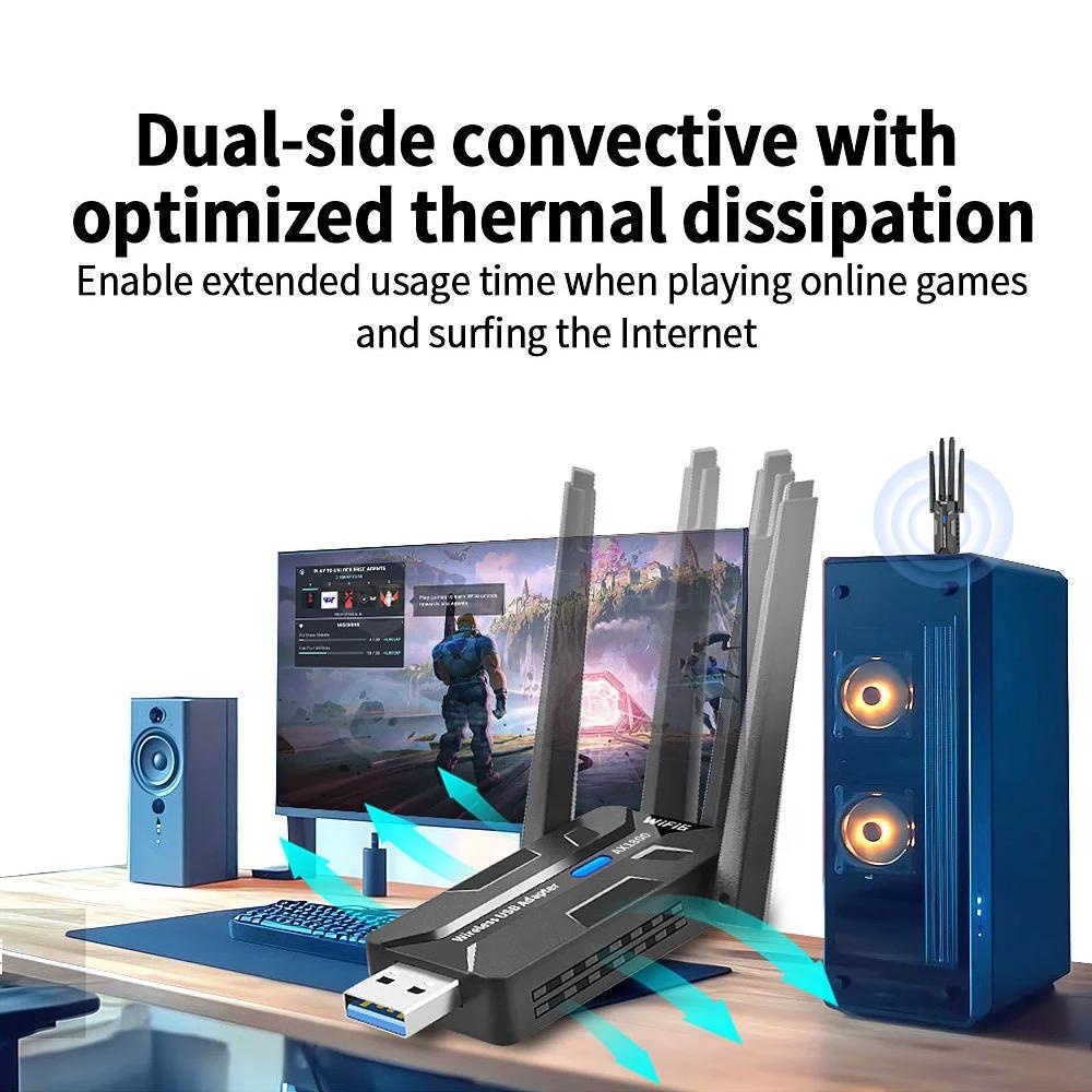 WiFi 6 USB Adapter 1800Mbps Du - đánh giá và giá Antenna 2.4Ghz